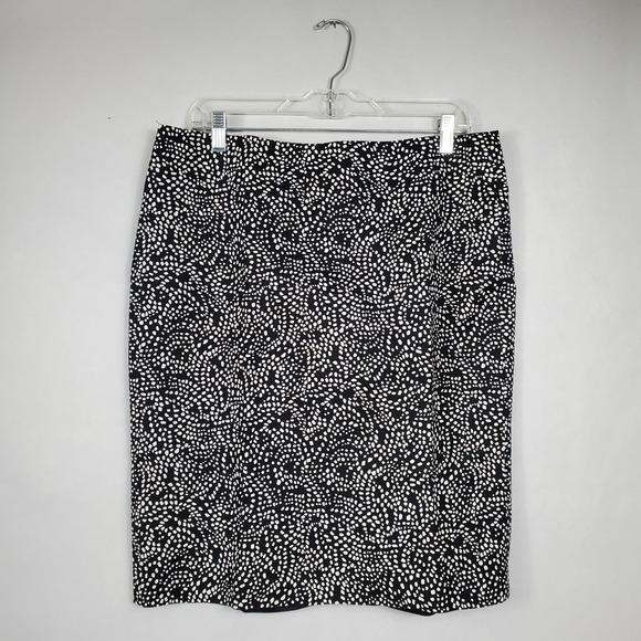 Liz Claiborne Dresses & Skirts - Liz Claiborne Womens‎ Black White Abstract Dot Cotton Pencil Skirt Size 12 Lined